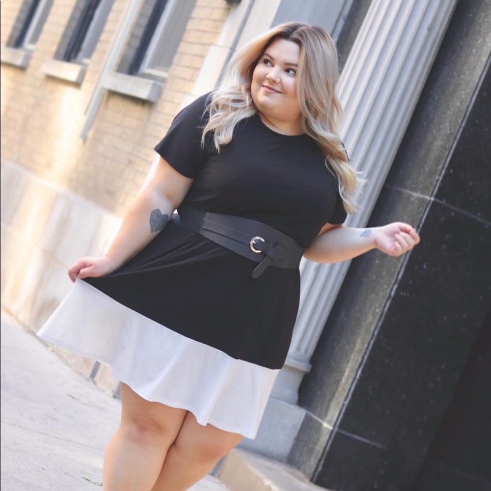 Black and White Midi Dress